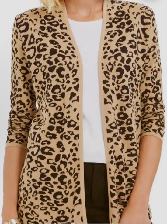 JM Collection Sweaters - JM Collection Leopard Print Cardigan